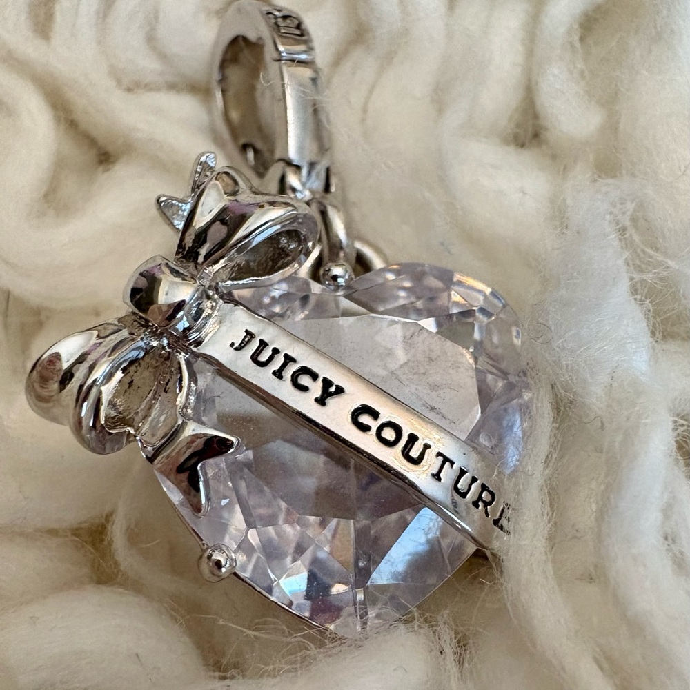 💎 Rare Silver & Crystal Juicy Couture Heart Charm